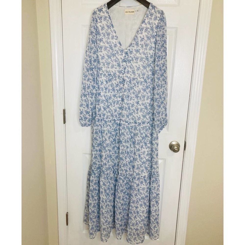 Floral Blue Maxi Dress